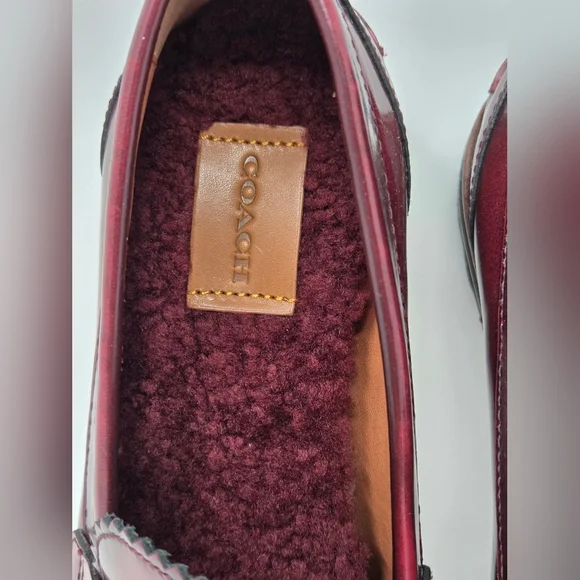 Coach Lenox Loafer In Burgundy With Tea Roses - Picture 6 of 8